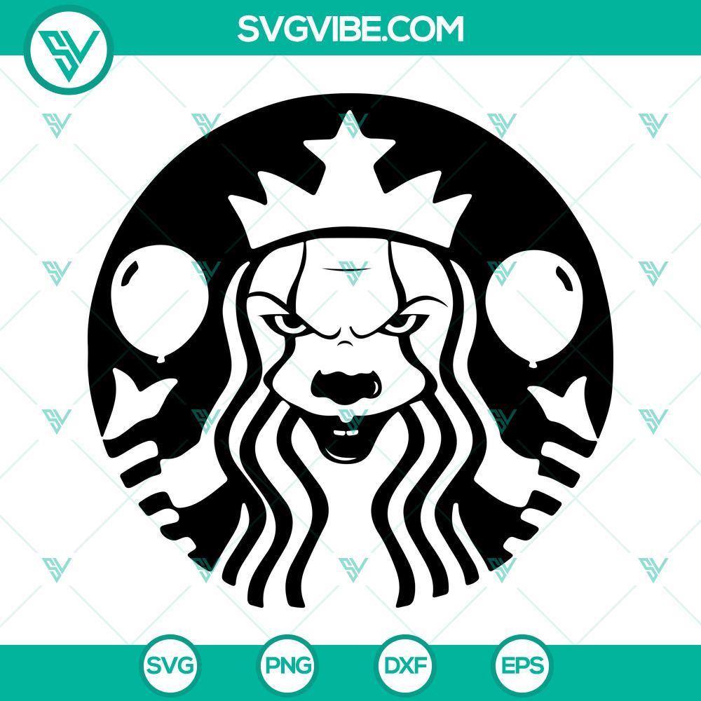 pennywise starbucks cup svg halloween clown starbucks cold cup svg pennywise full wrap for starbucks cup svg 1 mockup