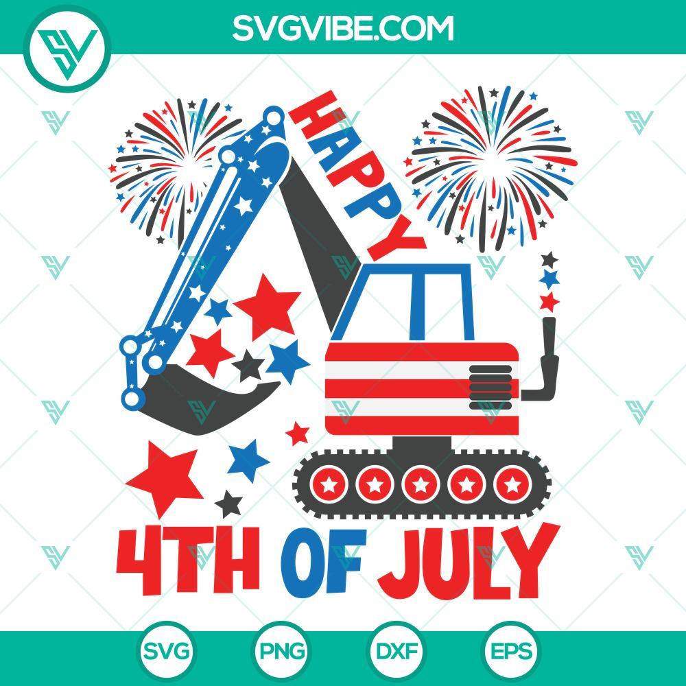 happy 4th of july excavator svg kids 4th july shirt svg 4th of july boy svg 5 mockup