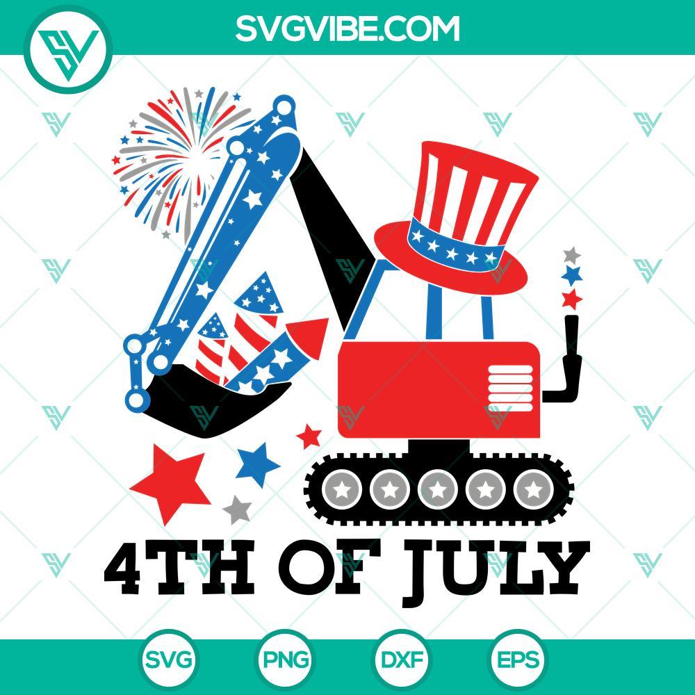 excavator 4th of july svg excavator svg 4th of july kids svg boys 4th of july svg patriotic excavator svg png dxf eps 3 mockup