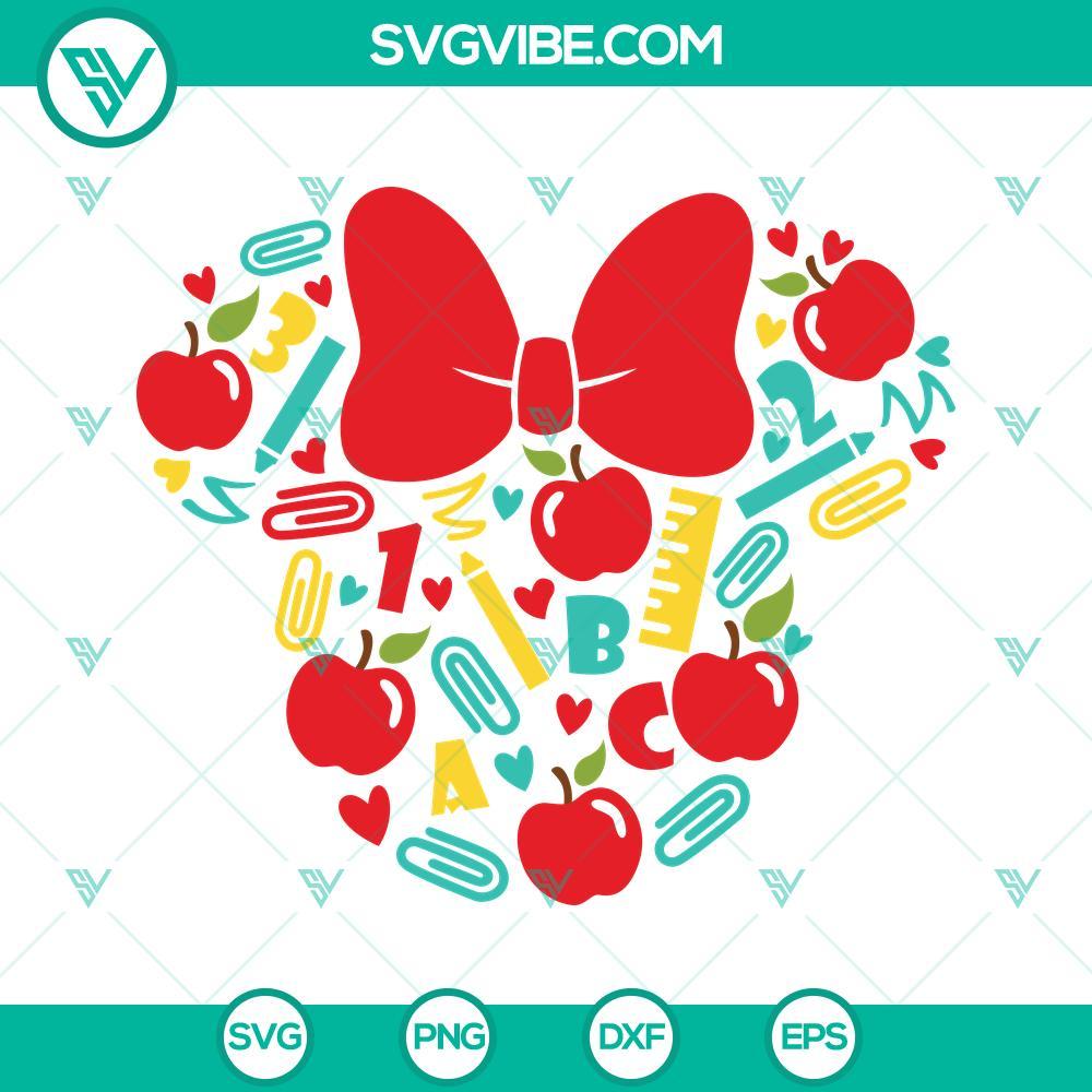 minnie head teacher svg teach love inspire svg mouse head school svg 10 mockup