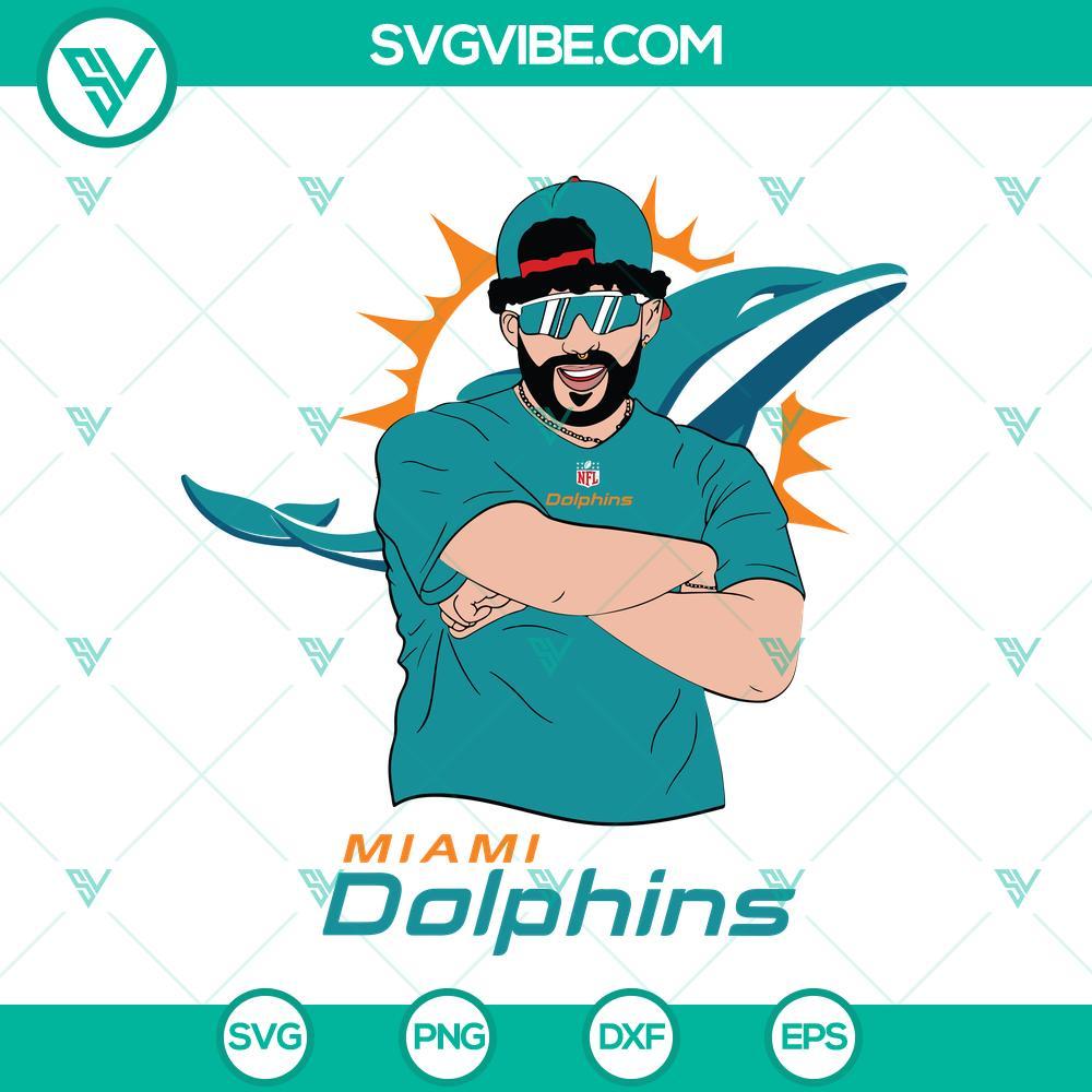 bad bunny miami dolphins svg dxf eps png cricut silhouette vector clipart 9 mockup