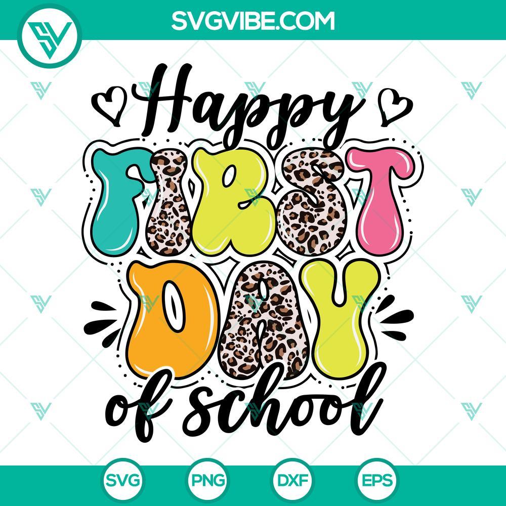 happy first day of school svg teacher gift back to school svg kindergarten svg preschool svg 1st grade 7 mockup