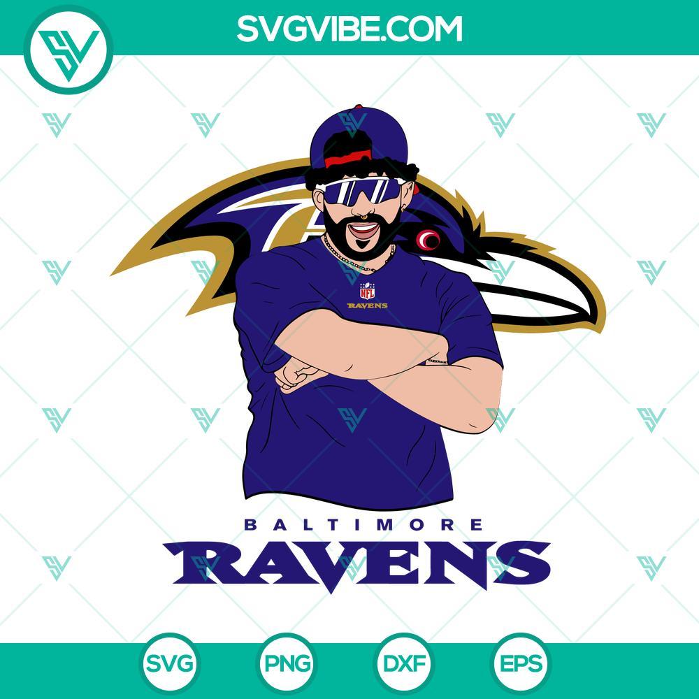 bad bunny baltimore ravens svg dxf eps png cricut silhouette vector clipart 8 mockup