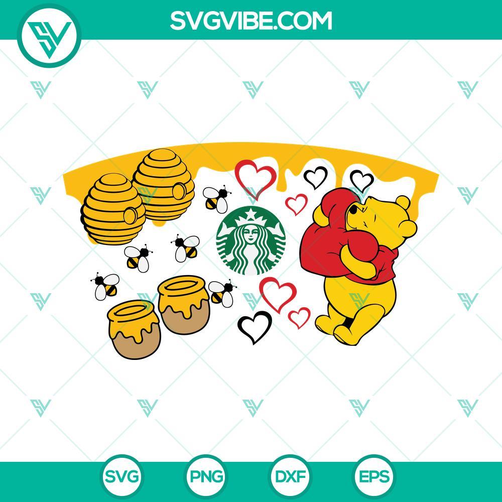 winnie pooh starbucks full wrap svg winnie pooh honeycomb drips bee full wrap starbucks cup svg 5 mockup