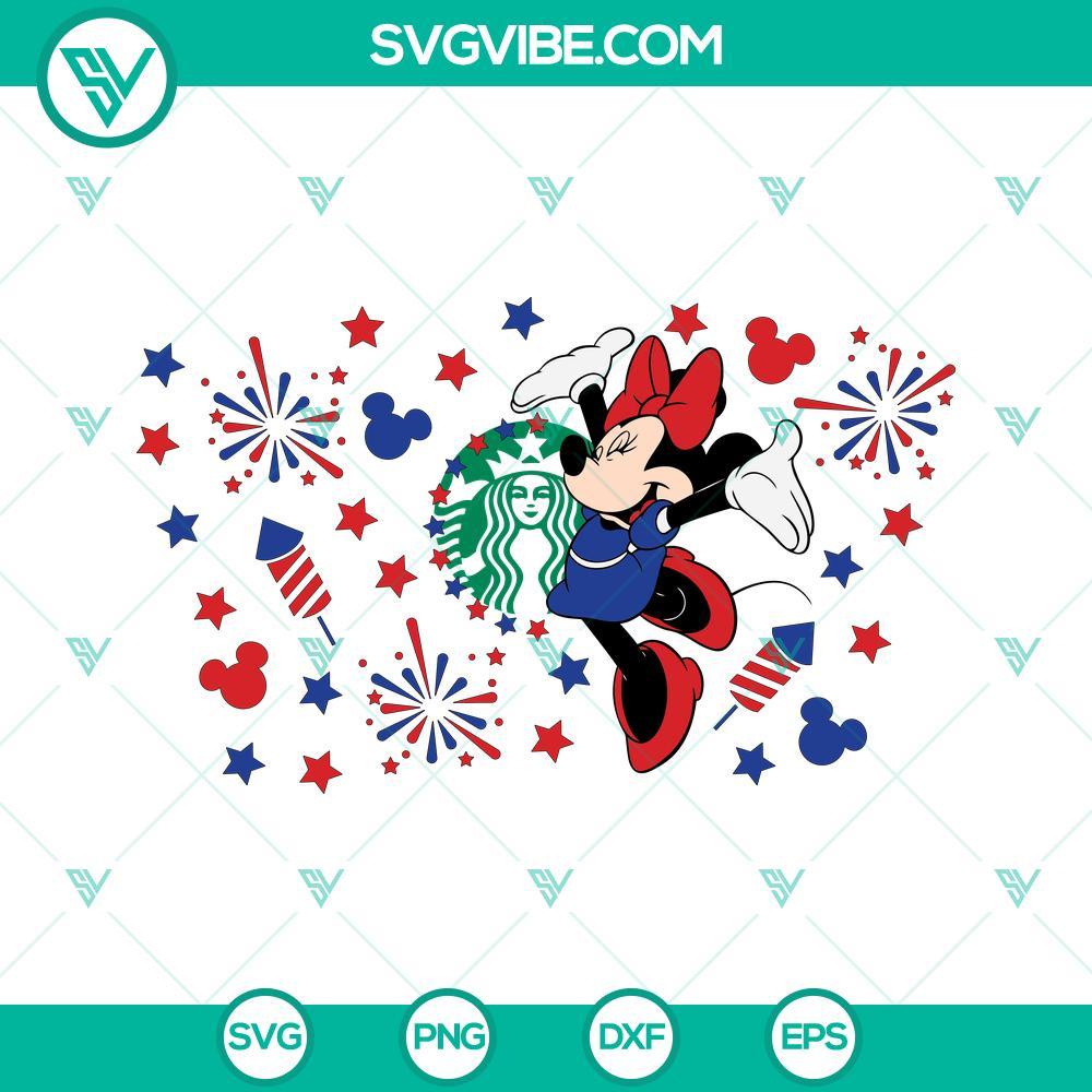 4th of july minnie mouse starbucks svg fireworks 4th of july starbucks cup full wrap svg 7 mockup