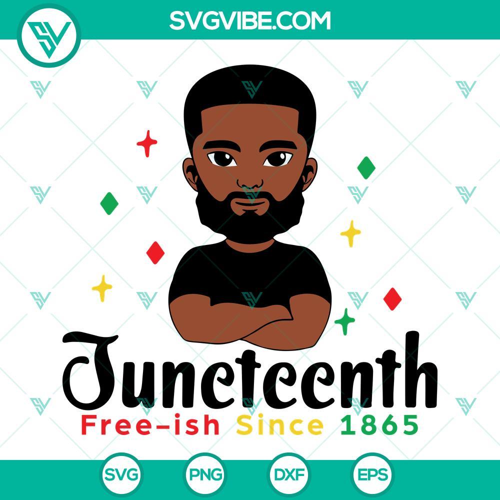 black man juneteenth free ish since 1865 svg png dxf eps cut files for cricut silhouette 10 mockup