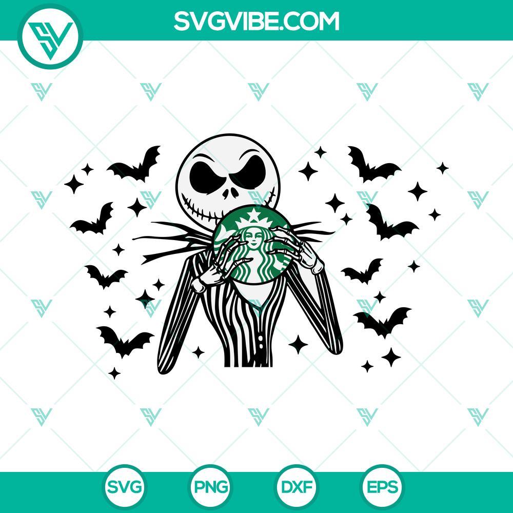 jack skellington full wrap starbucks cup svg halloween full wrap starbucks cup svg png dxf eps 7 mockup