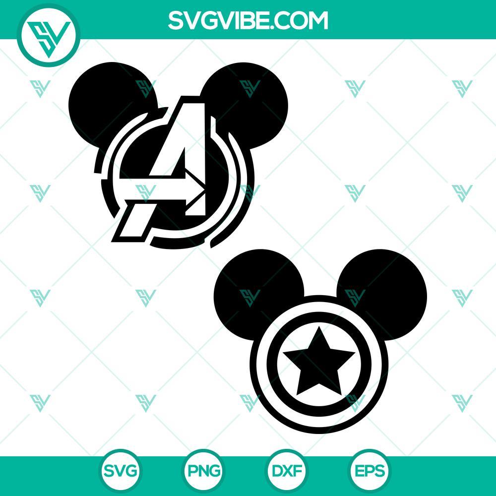 marvel mickey mouse ears svg avengers endgame svg captain america svg mickey head svg png dxf eps 3 mockup