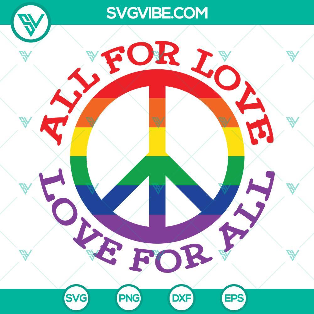 pride svg all for love love for all svg rainbow peace sign svg png dxf eps cut files 7 mockup