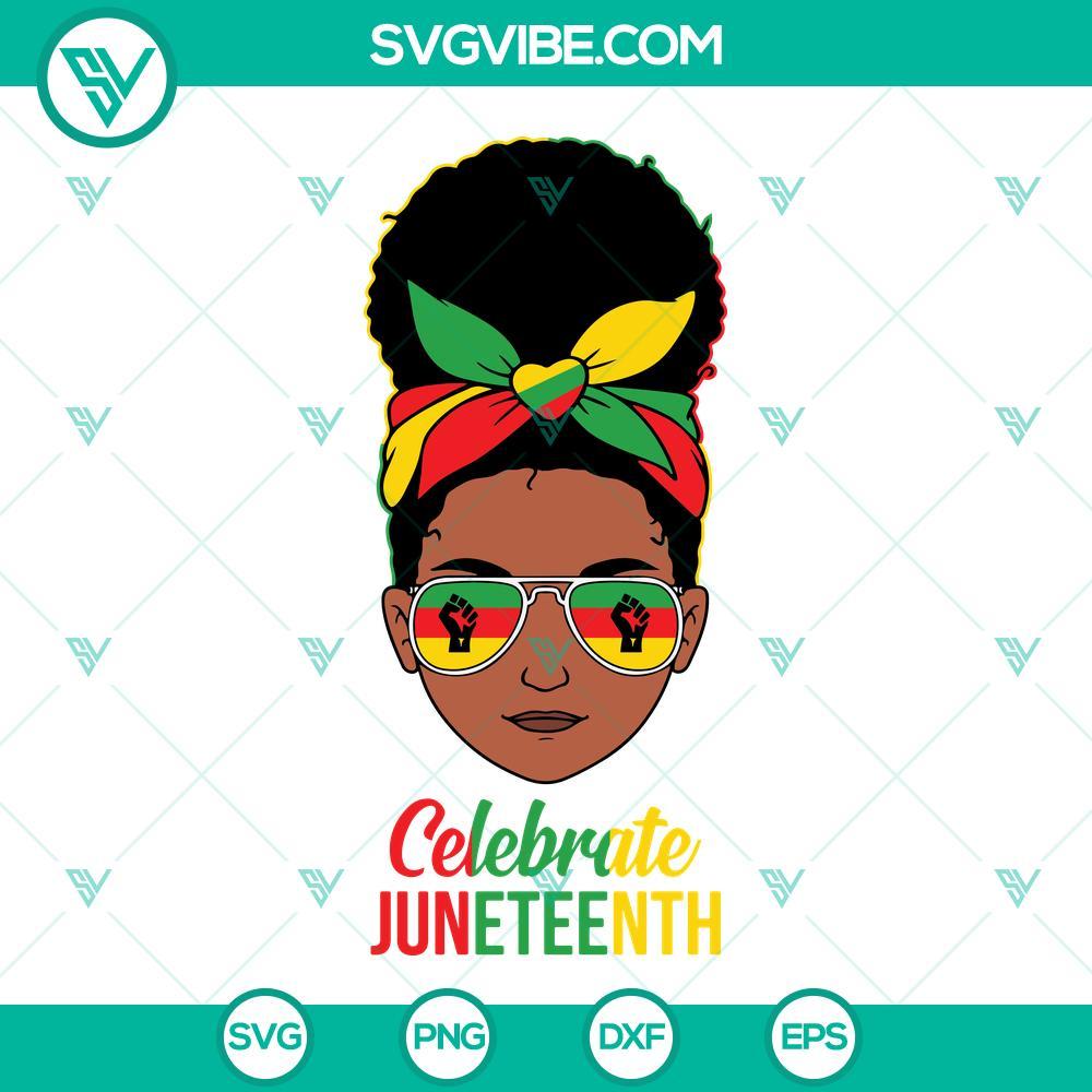 black girl celebrate juneteenth svg black women messy bun juneteenth svg celebrate juneteenth svg freedom day svg 1 mockup