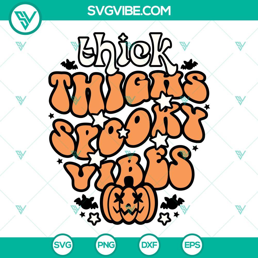 thick thighs spooky vibes svg spooky halloween svg retro halloween svg 10 mockup