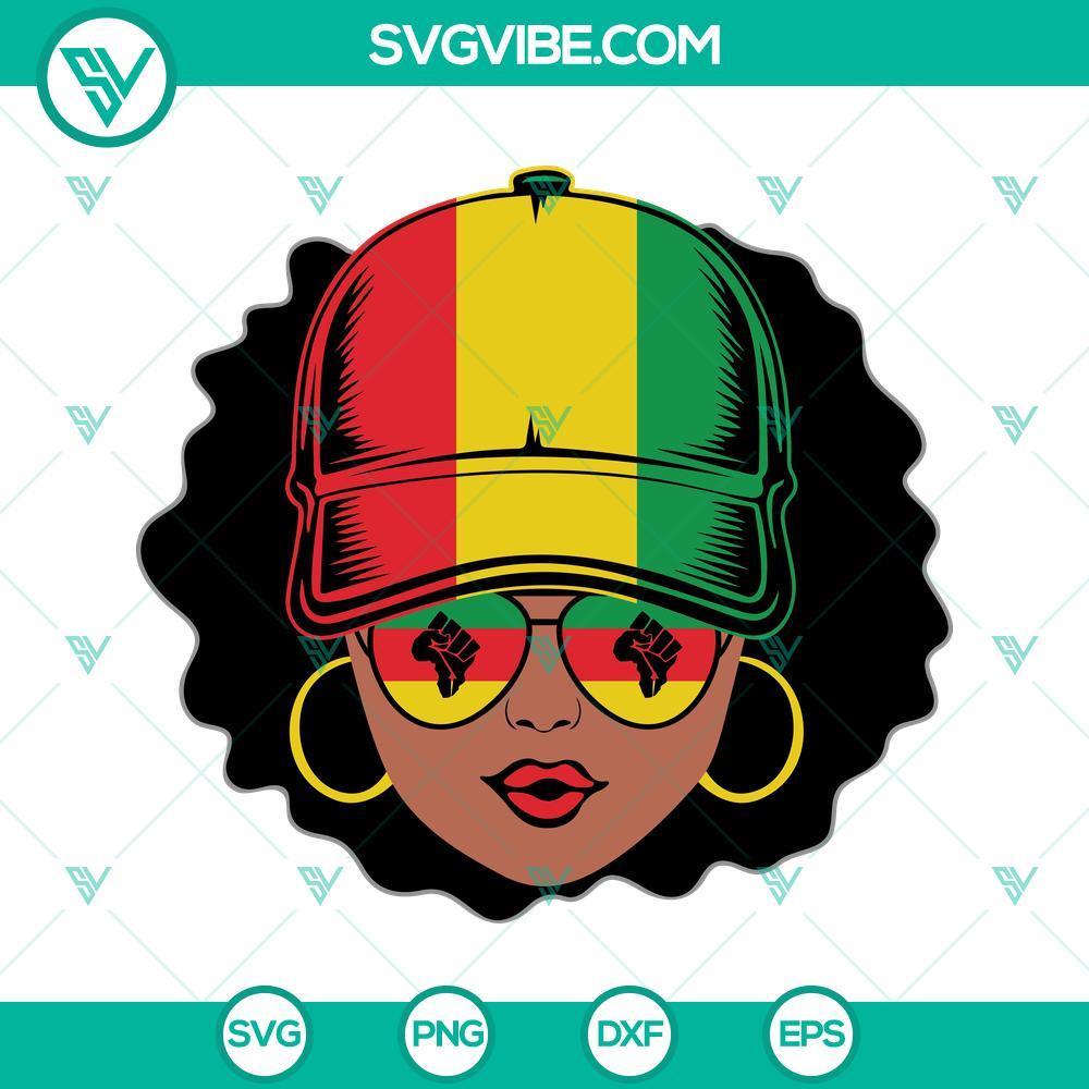 juneteenth black girl with cap svg juneteenth svg afro girl svg juneteenth girl svg png dxf eps 2 mockup