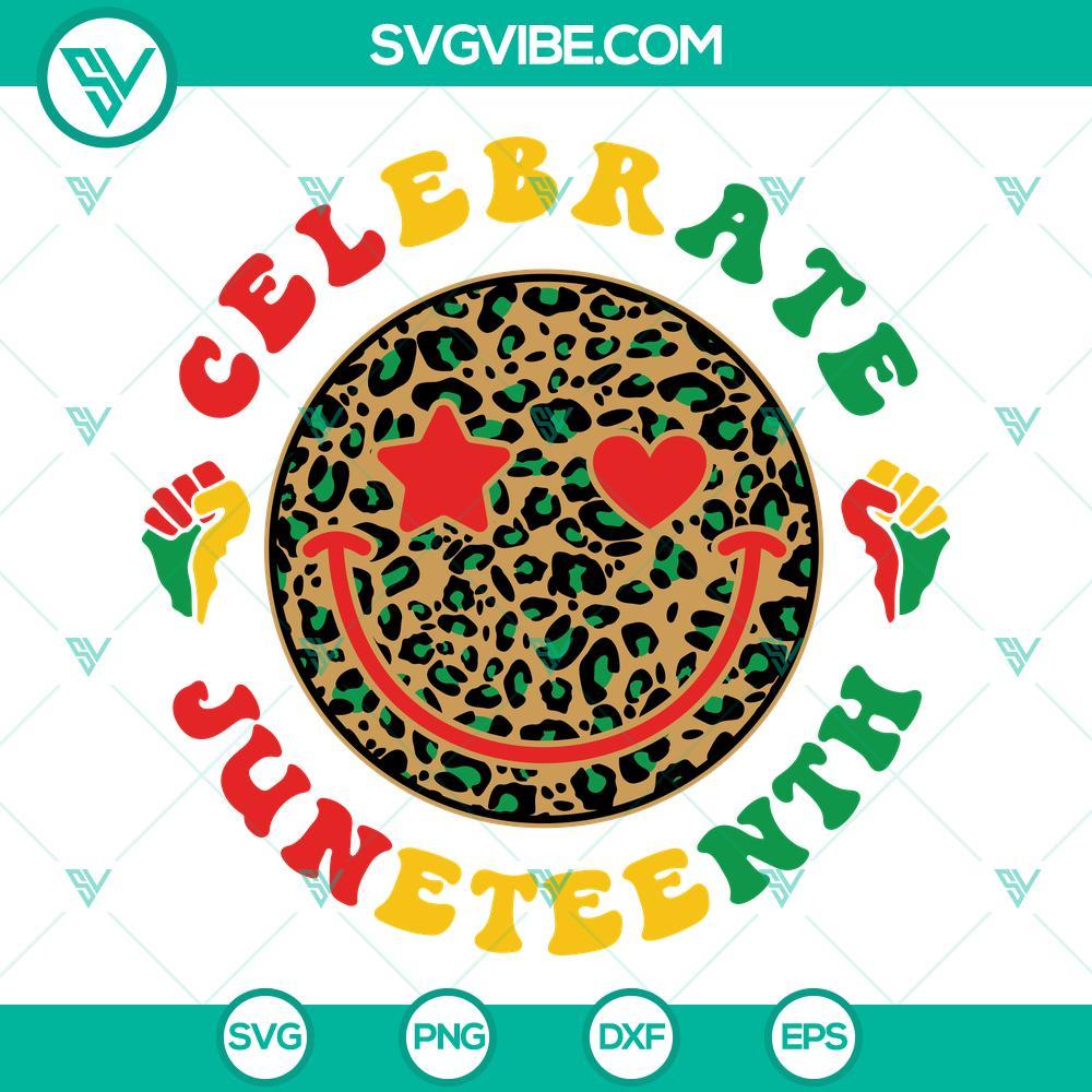 celebrate juneteenth smiley face svg juneteenth svg happy face leopard print svg celebrate juneteenth svg 10 mockup