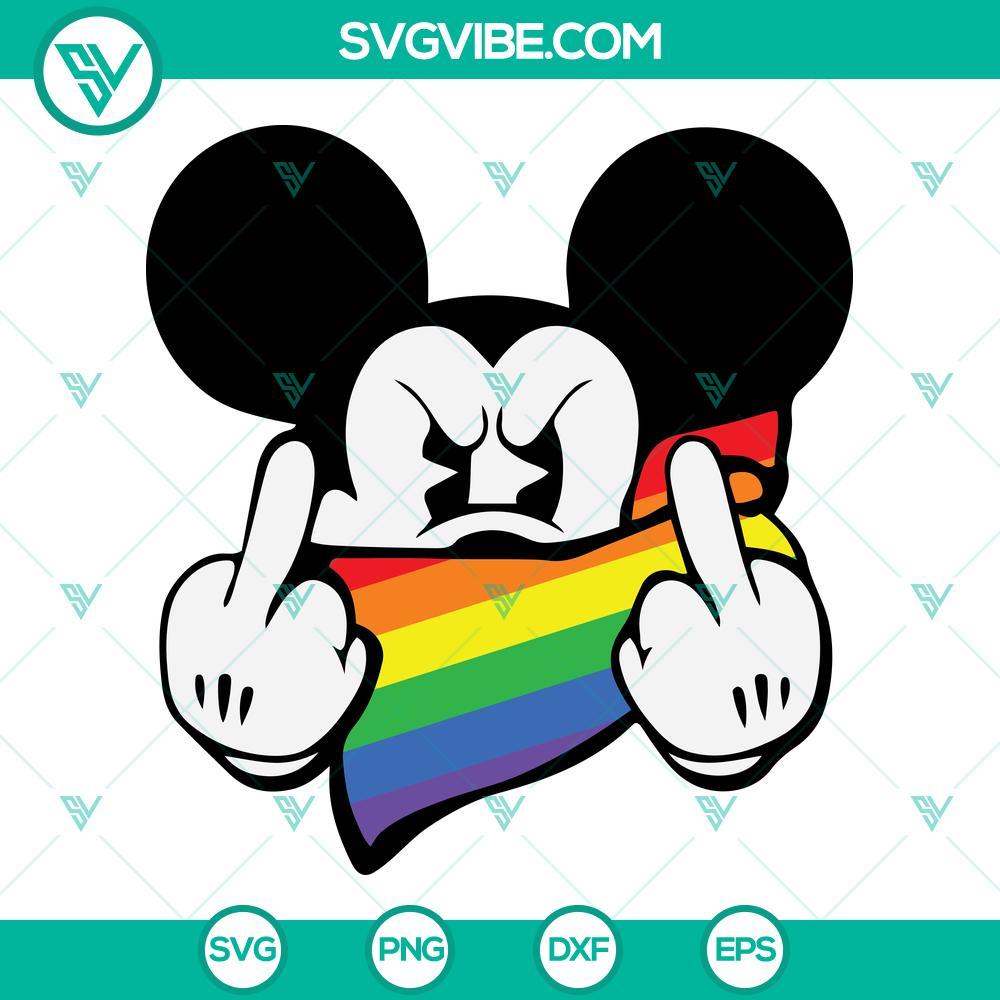 mickey pride svg mickey mouse middle finger svg pride svg lgbt rainbow flag svg 1 mockup