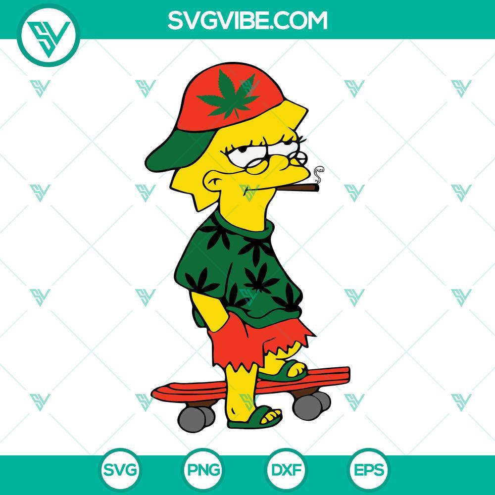 lisa simpson smoking weed svg lisa simpson svg marijuana svg weed svg cannabis svg the simpsons svg 10 mockup