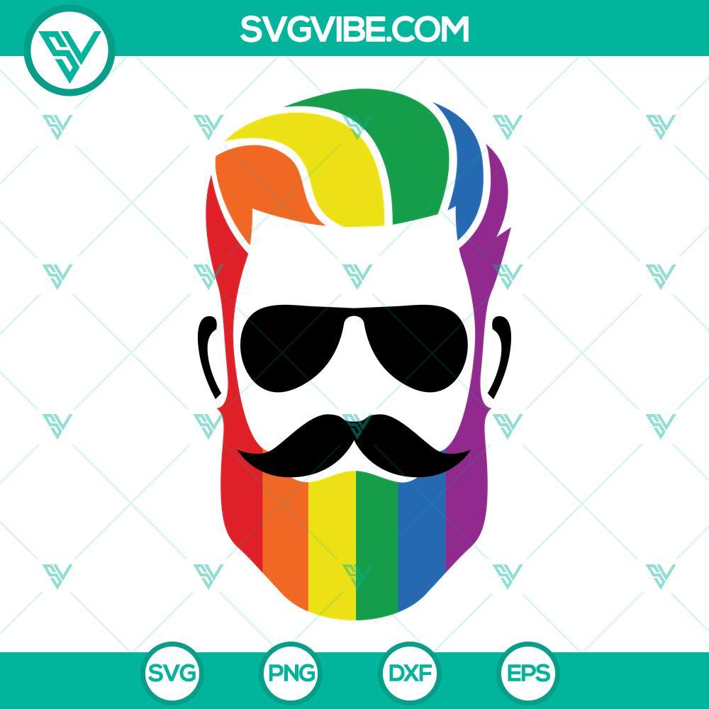 beard face rainbow pride svg lgbtq man svg pride svg lgbt svg gay pride svg 4 mockup