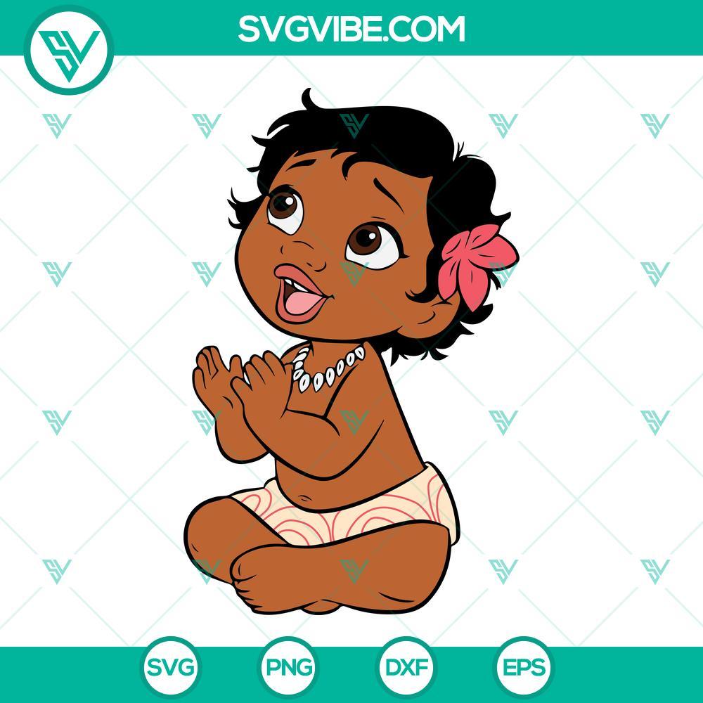 baby moana svg png dxf eps layered moana svg baby moana digital download 5 mockup