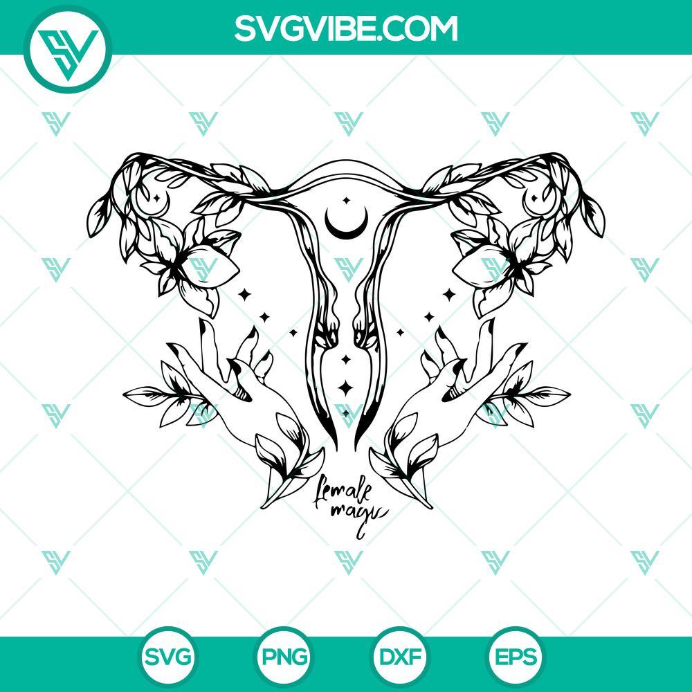 flower uterus svg floral uterus svg uterus svg png dxf eps cricut silhouette 4 mockup