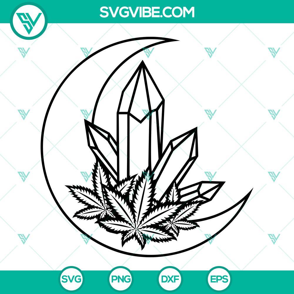 marijuana cannabis crystal moon svg crystal weed svg cannabis svg marijuana svg weed cut files cannabis cut files half moon svg files 3 mockup