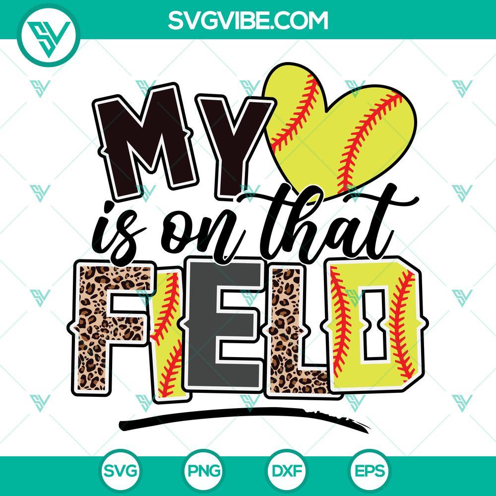 my heart is on that field softball svg leopard softball svg softball mom svg softball svg png dxf eps cricut 1 mockup