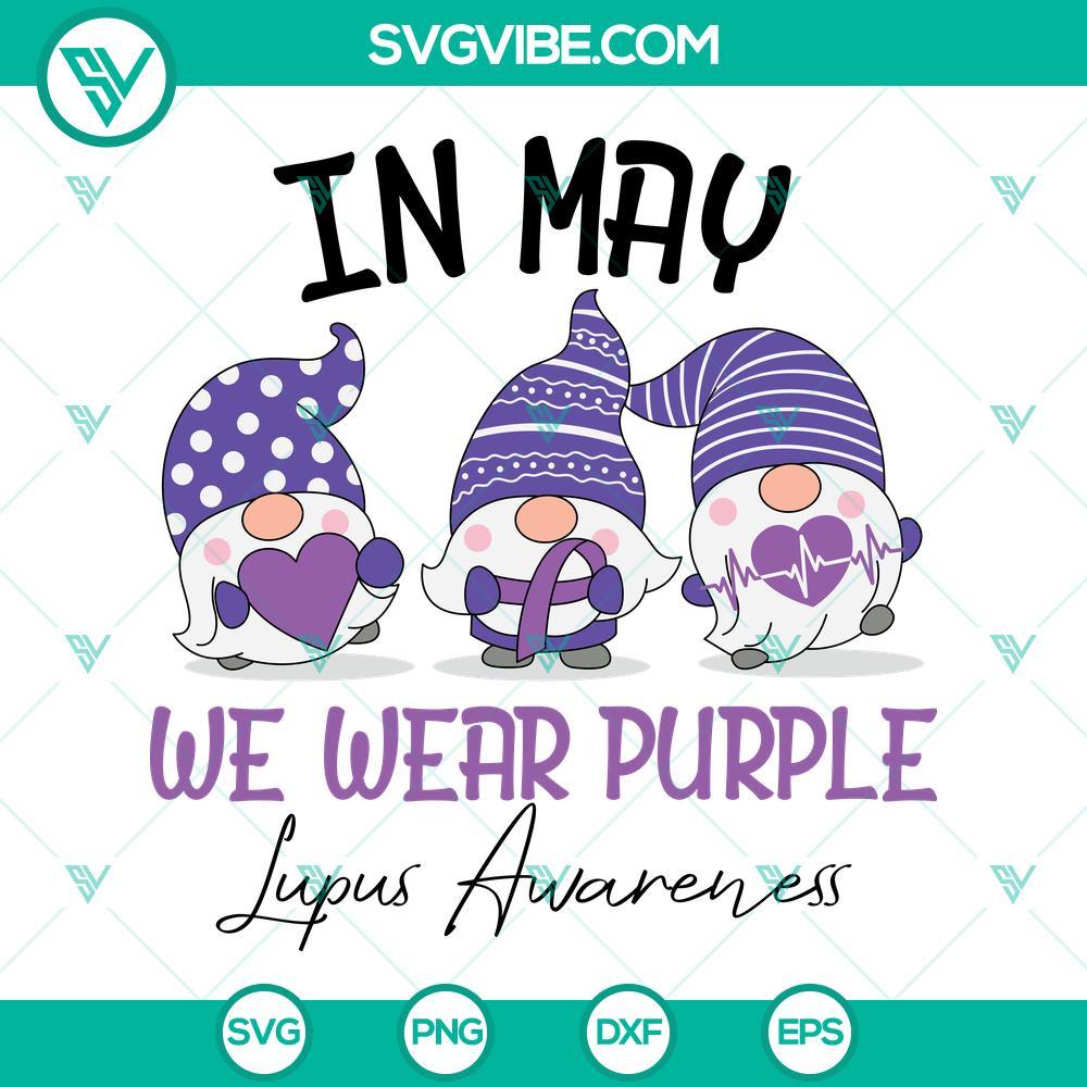 in may we wear purple lupus awareness svg gnome lupus awareness svg purple ribbon svg png dxf eps cut files 10 mockup