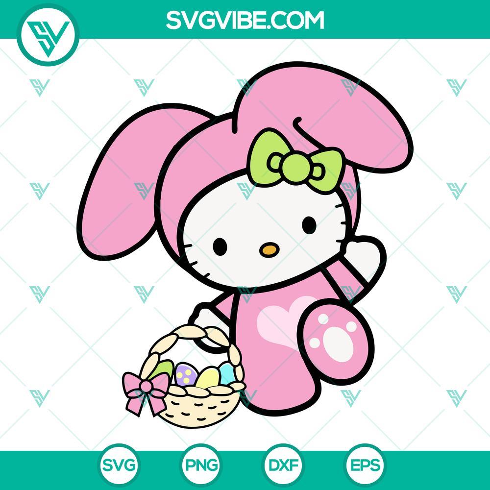 hello kitty happy easter svg hello kitty bunny svg easter svg hello kitty easter egg and bunny ears svg 1 mockup