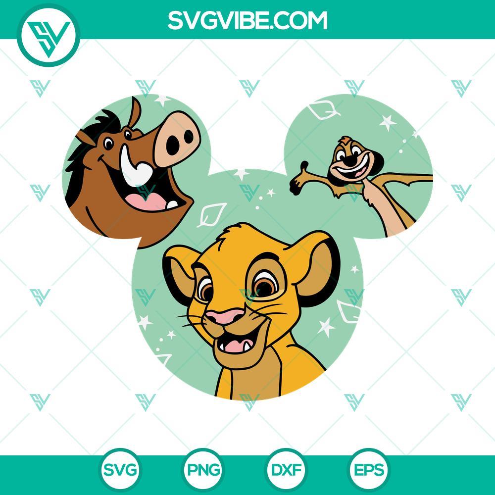 the lion king svg simba timon pumbaa svg disneyland ears svg cut file 8 mockup