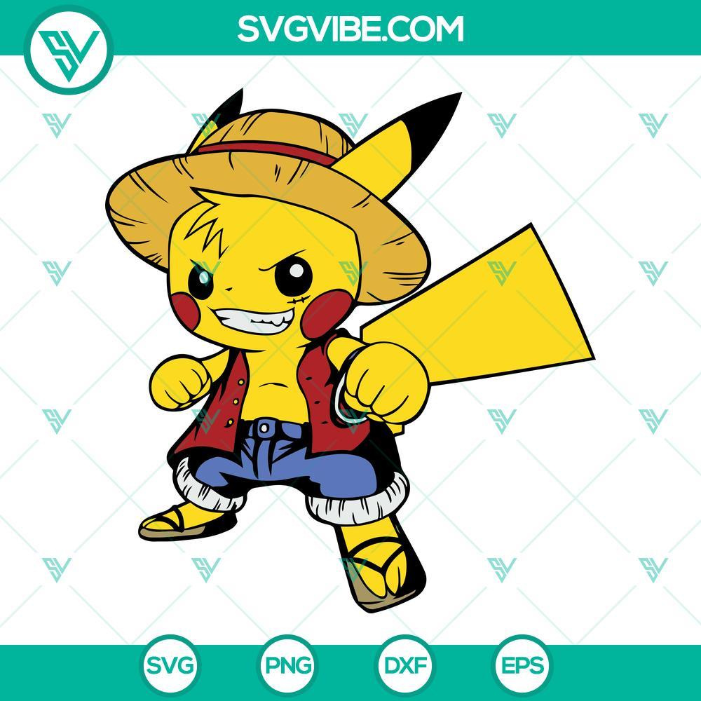 pikachu luffy svg luffy one piece svg pikachu pokemon svg pikachu svg png dxf eps cricut 9 mockup