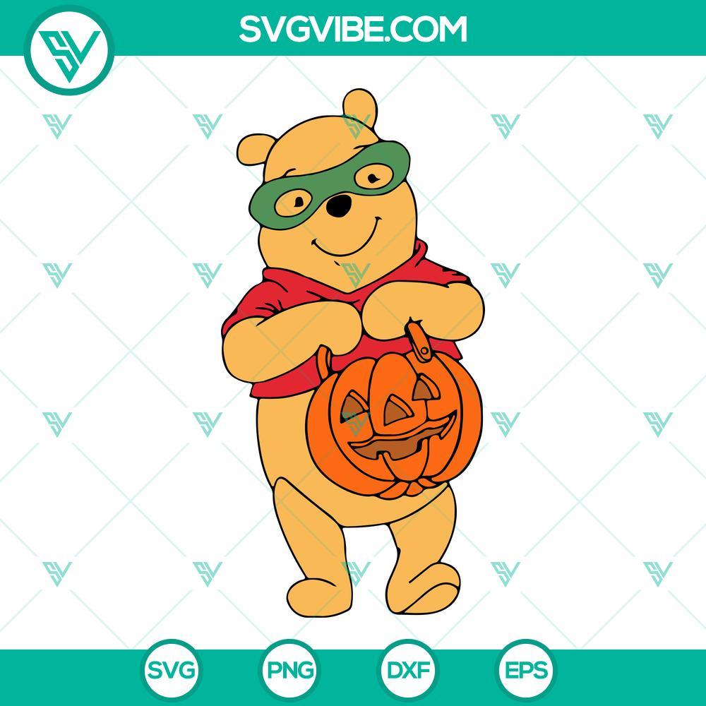 winnie the pooh halloween pumpkin svg png dxf eps cut files for cricut silhouette 6 mockup