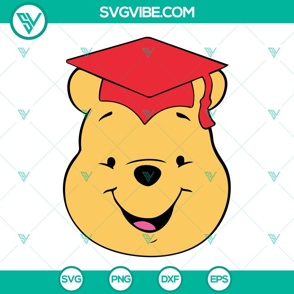 pooh bear graduation cap svg winnie the pooh graduation svg png dxf eps cricut silhouette 8 mockup