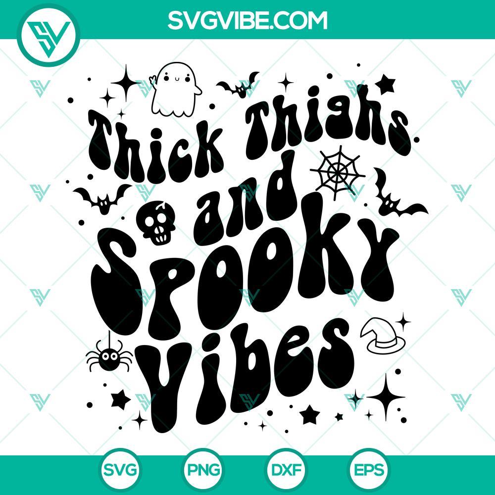 thick thighs and spooky vibes svg bundle halloween spooky svg png dxf eps digital file 2 mockup