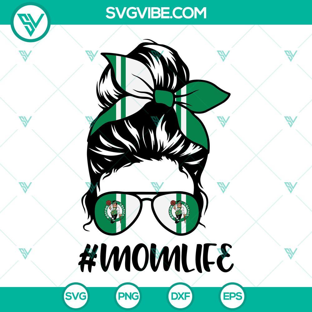 messy bun celtics mom life svg boston celtics svg celtics mom svg boston celtics momlife svg 10 mockup