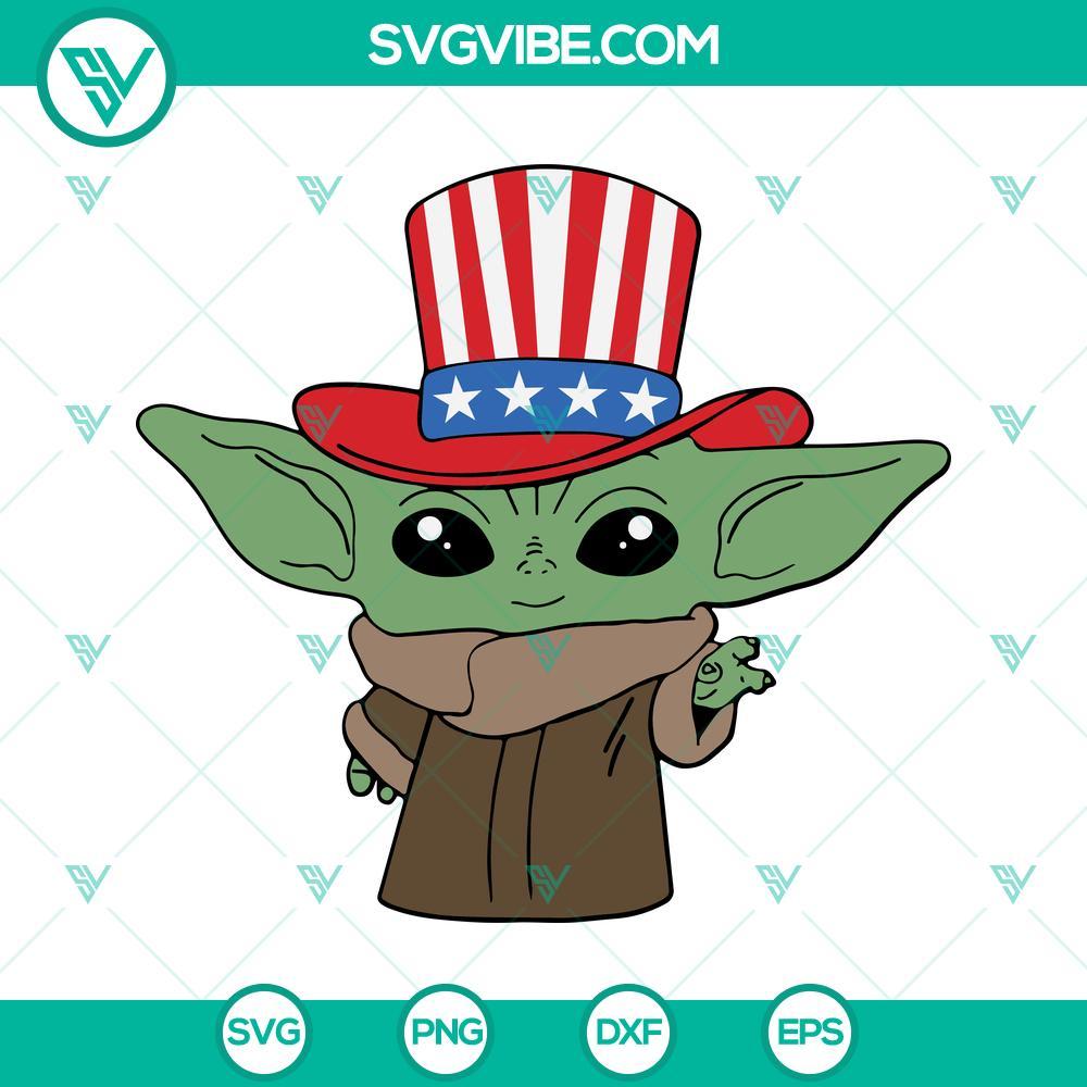 baby yoda 4th of july independence day svg png dxf eps digital download 8 mockup