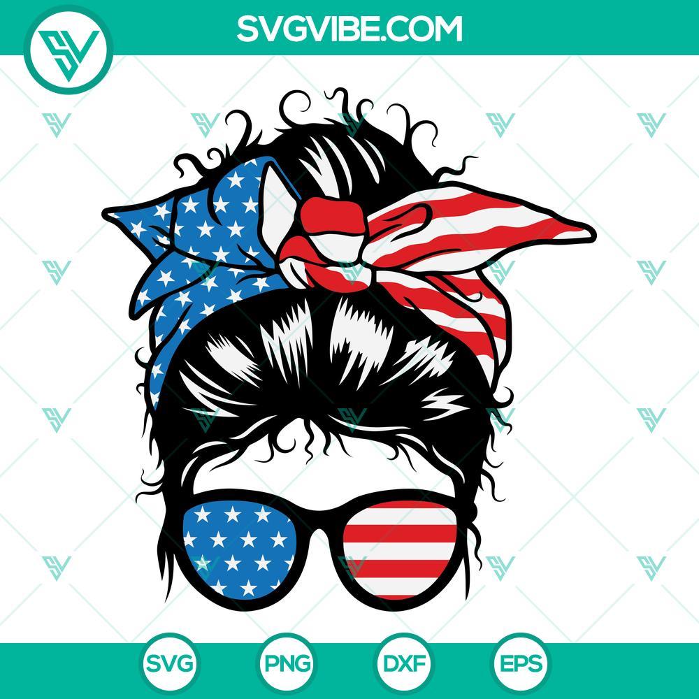 american patriotic mom messy bun hair svg american sunglasses headband mom life svg 4th of july messy bun hair svg 4 mockup