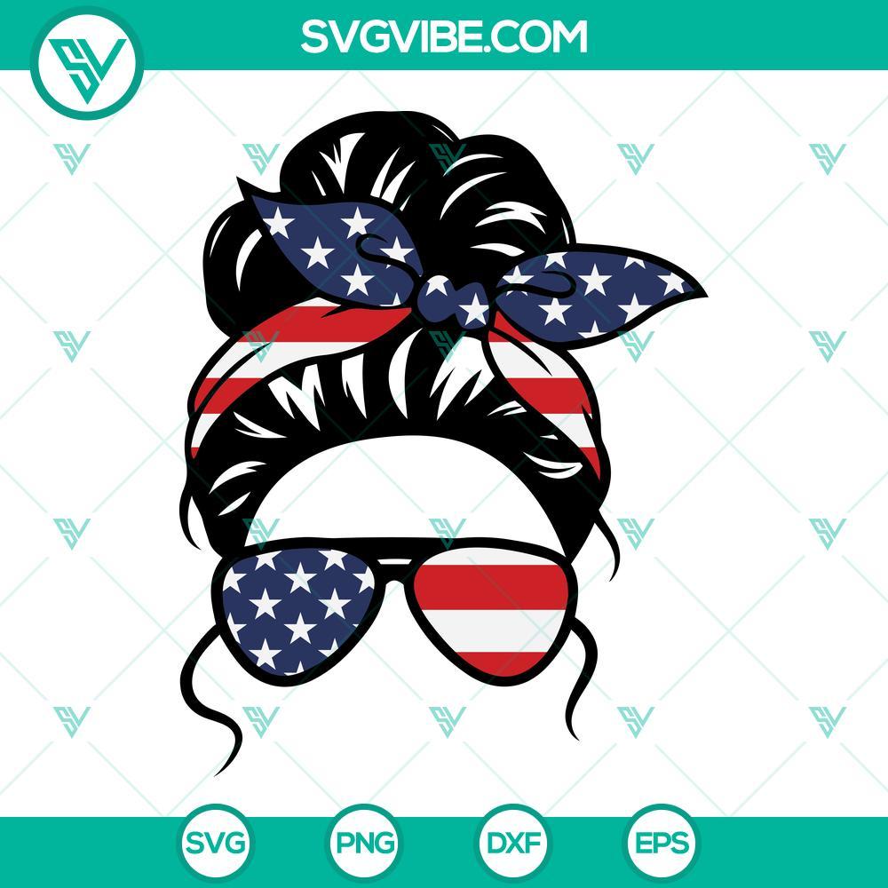 american mom life kid life svg usa flag bandana mom life svg 4th of july messy bun svg kid life svg 10 mockup