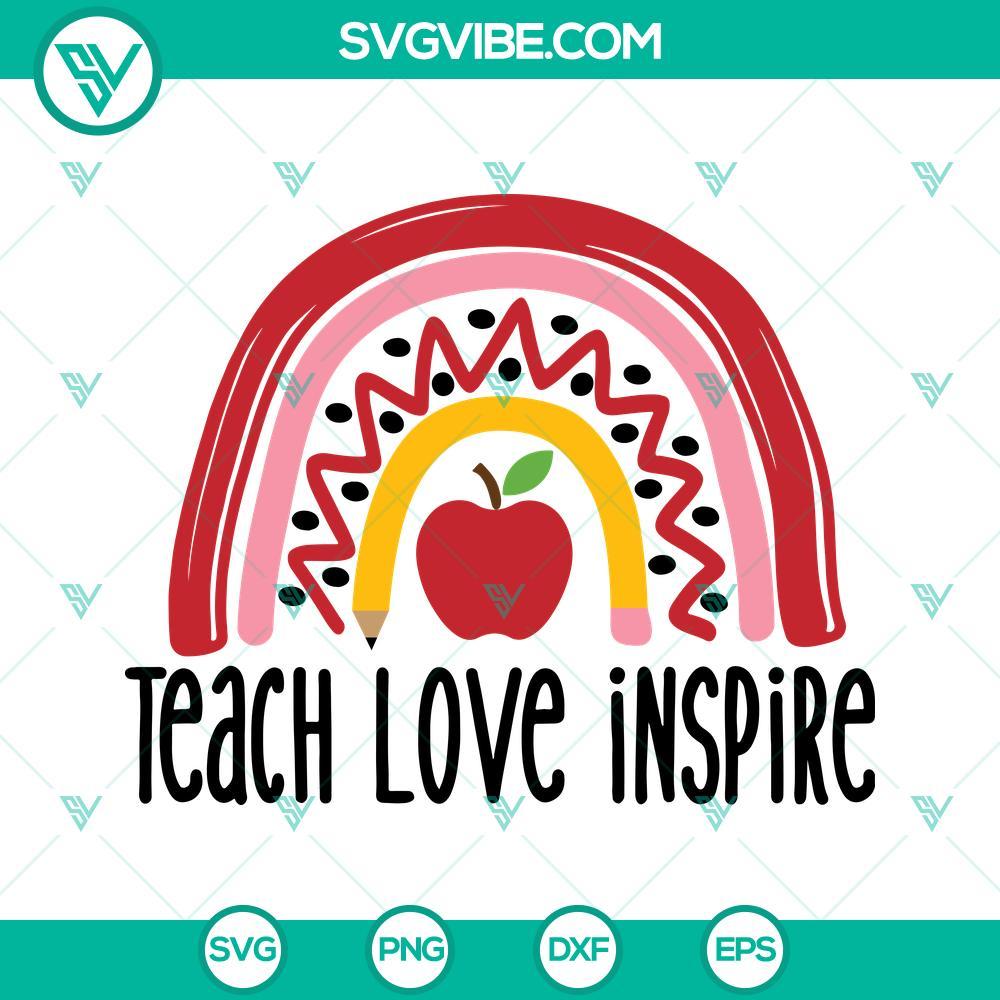 teach love inspire svg rainbow teacher apple pencil svg teacher appreciation week svg teacher apple svg teacher svg 7 mockup