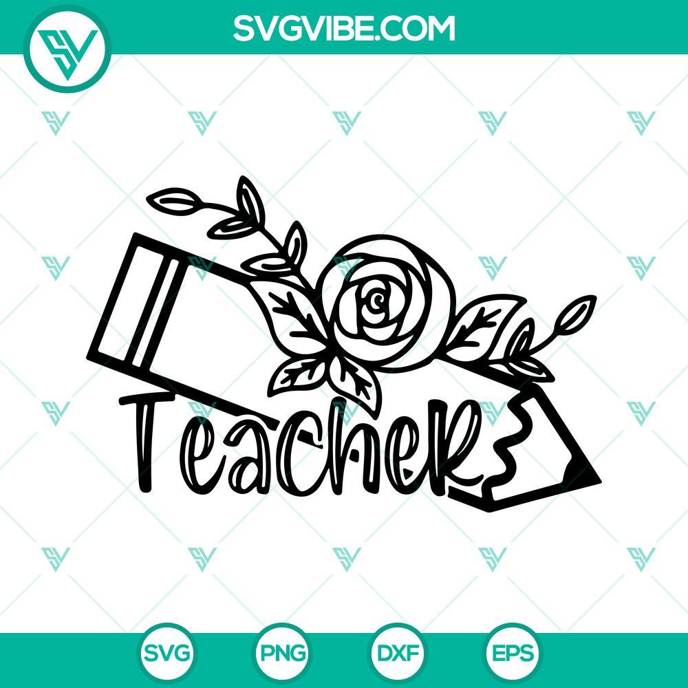 teacher appreciation gifts svg png dxf eps floral teacher pencil svg teacher appreciation svg teacher svg pencil svg 5 mockup