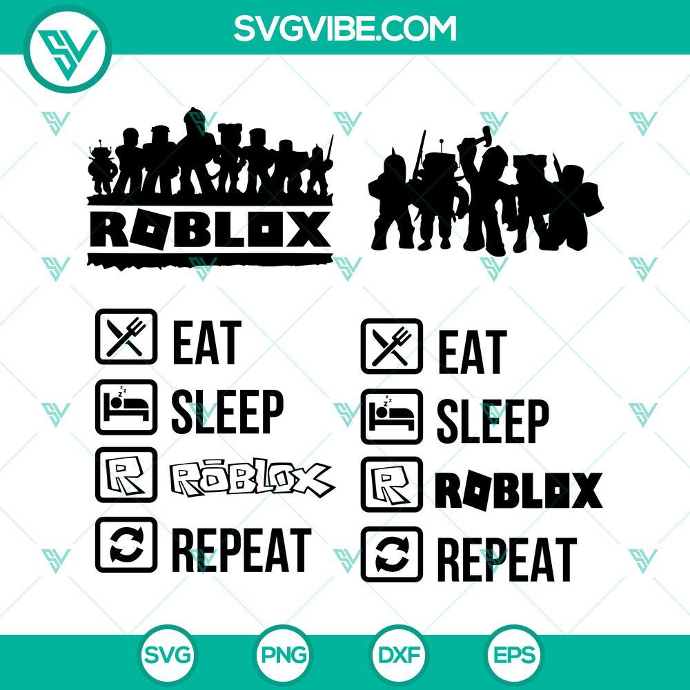 roblox svg roblox vector svg bundle roblox clipart eat sleep roblox repeat svg 3 mockup