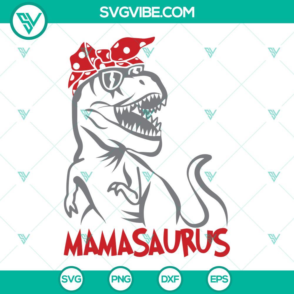 dinosaur mamasaurus svg mamasaurus svg file t rex with bandana svg mama svg mothers day svg 7 mockup