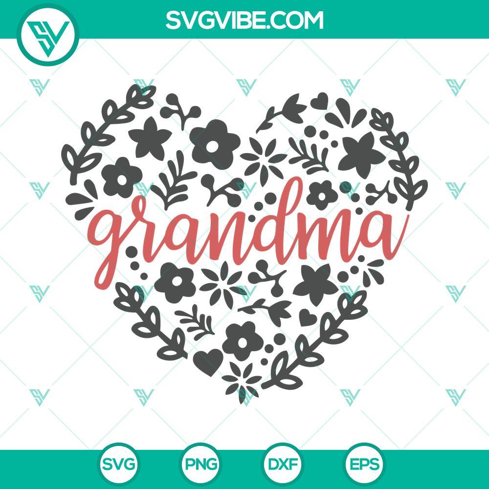 grandma heart floral svg grandma heart flowers svg grandmother svg mothers day svg 8 mockup