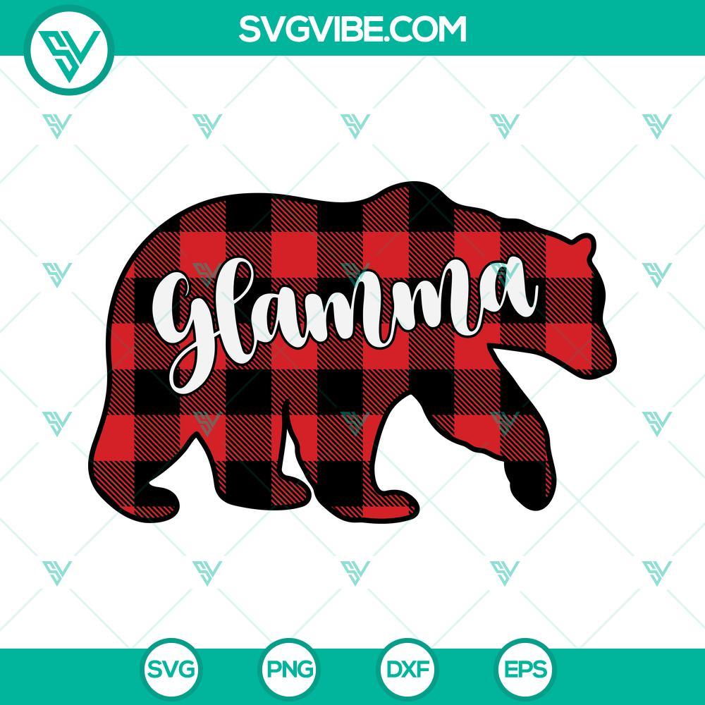 glamma svg grandma svg files buffalo plaid glamma bear svg png dxf eps cricut 5 mockup