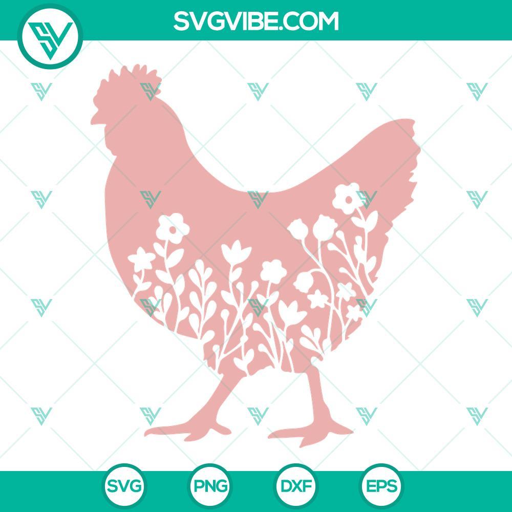 floral chicken svg png dxf eps files chicken flowers svg chicken svg 8 mockup