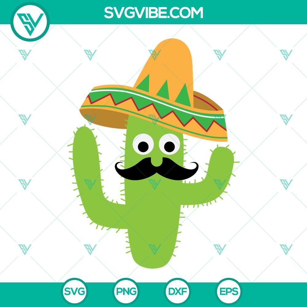 cactus fiesta cinco de mayo svg cactus svg cactus mustache svg cinco de mayo svg 3 mockup