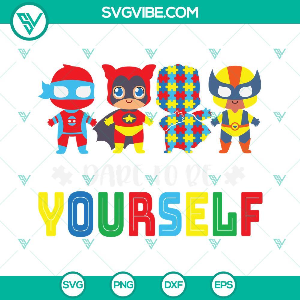 superheroes dare to be yourself autism awareness svg autism svg autism awareness svg autism kids designs for shirts 6 mockup