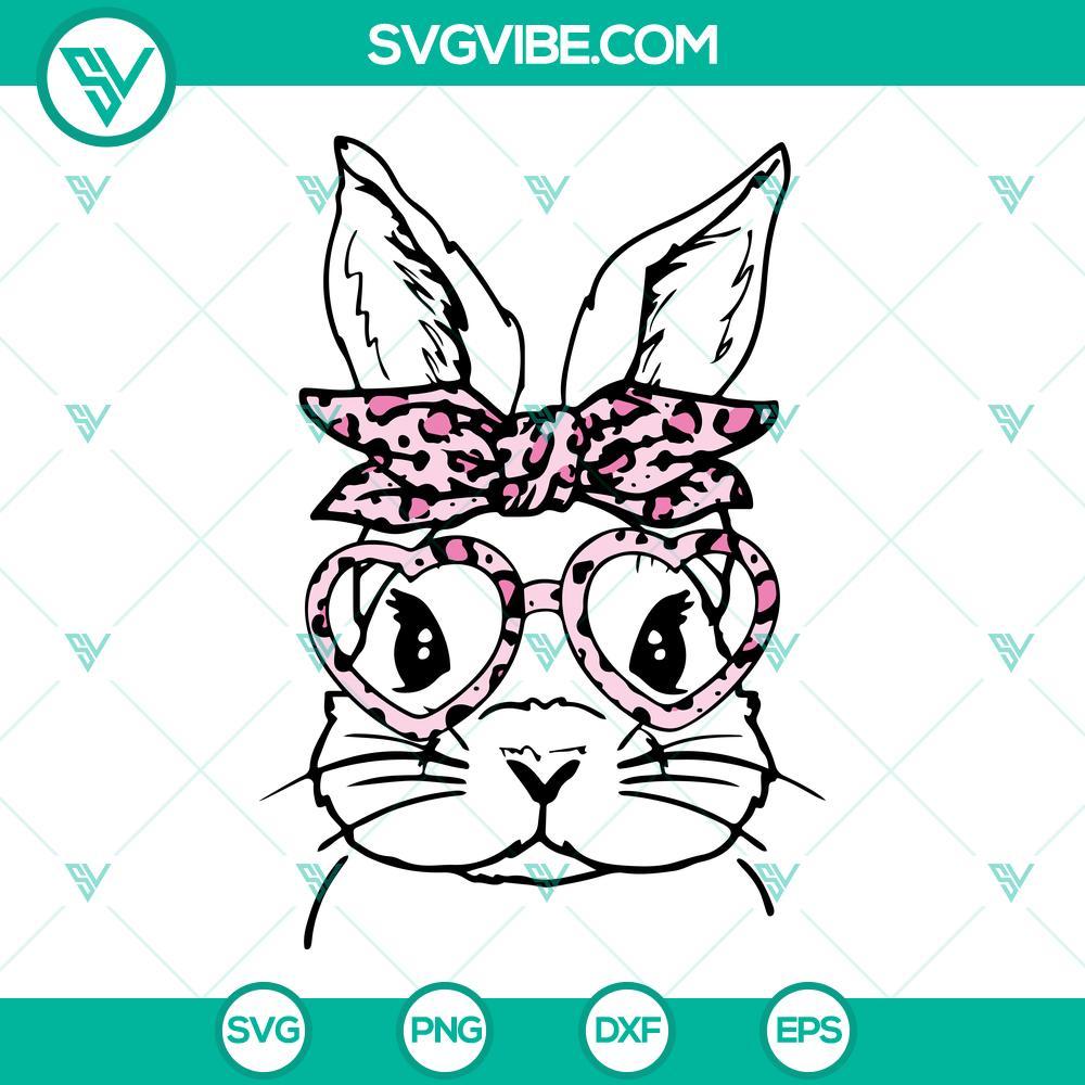 easter bunny glasses and leopard bandana svg png dxf eps cricut 6 mockup