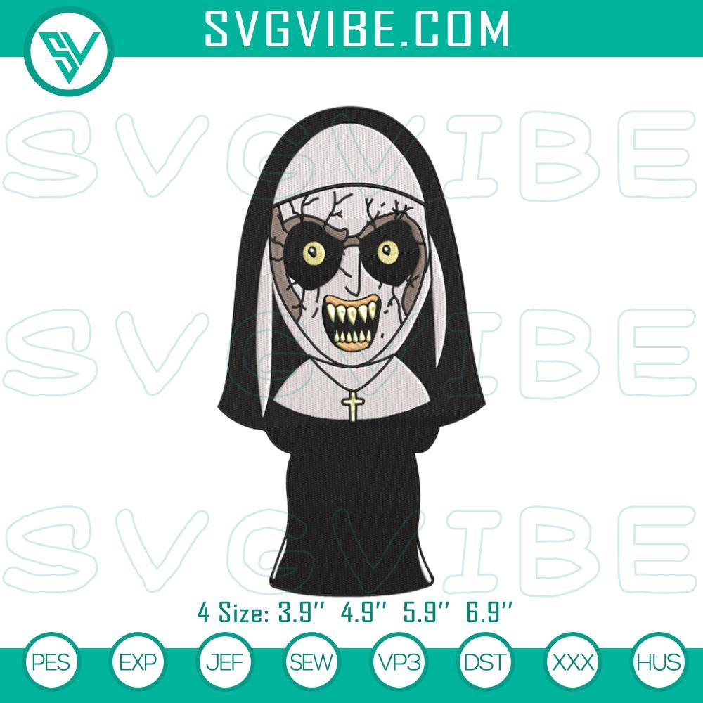 valak the nun stitch patterns creepy halloween embroideries mockup