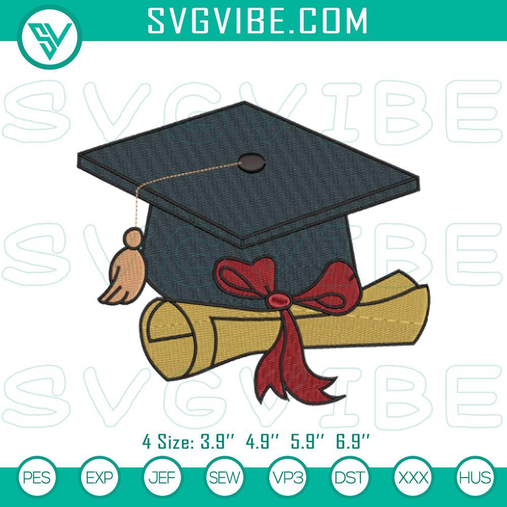 grad cap embroidery design files for machine mockup