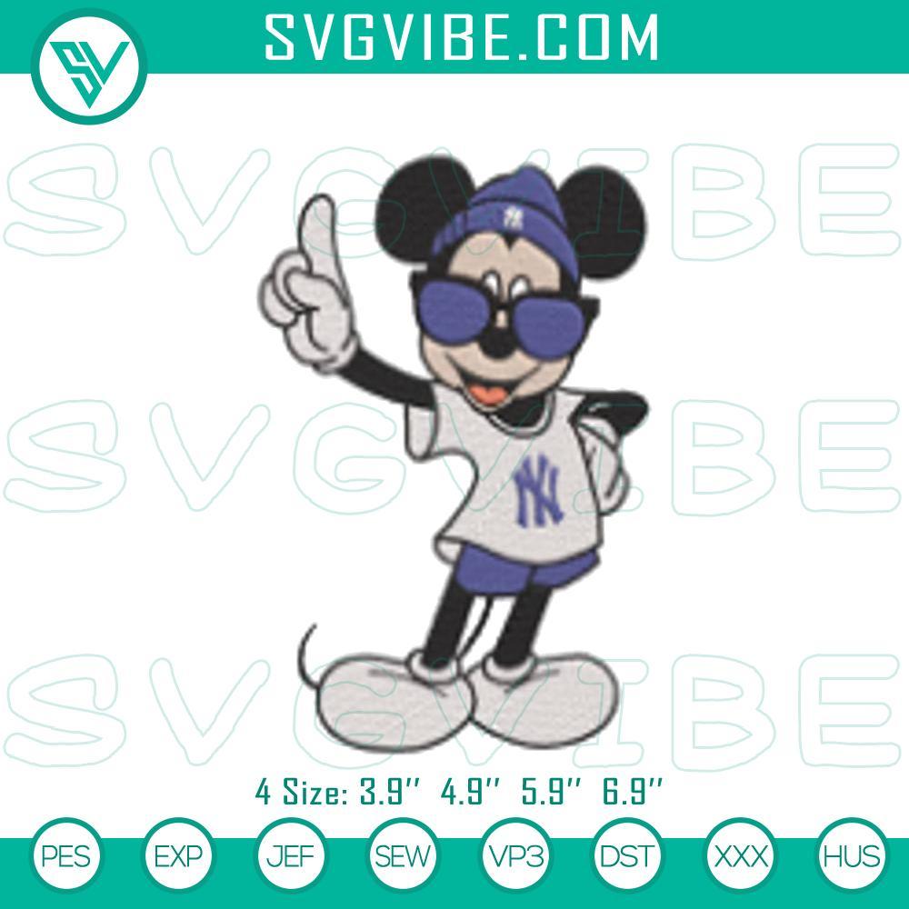 mickey ny yankees embroidered pattern mockup