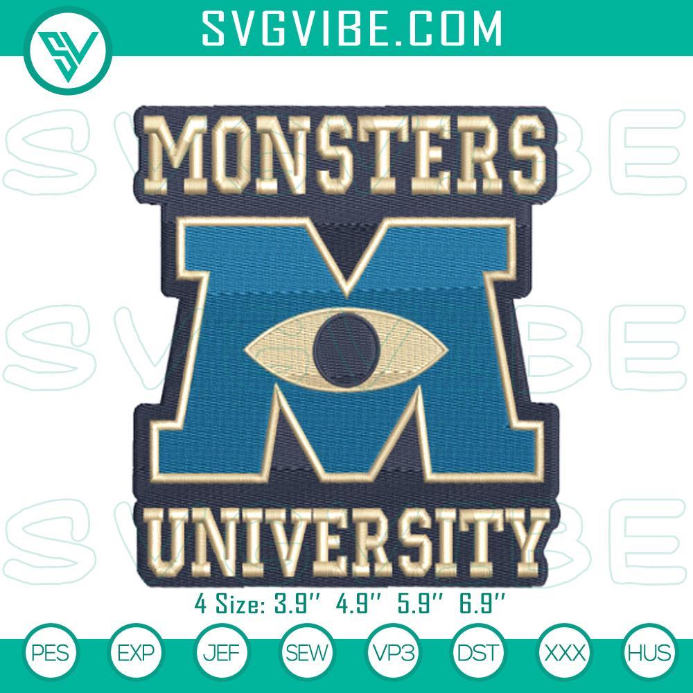 university of monsters embroidery pattern mockup