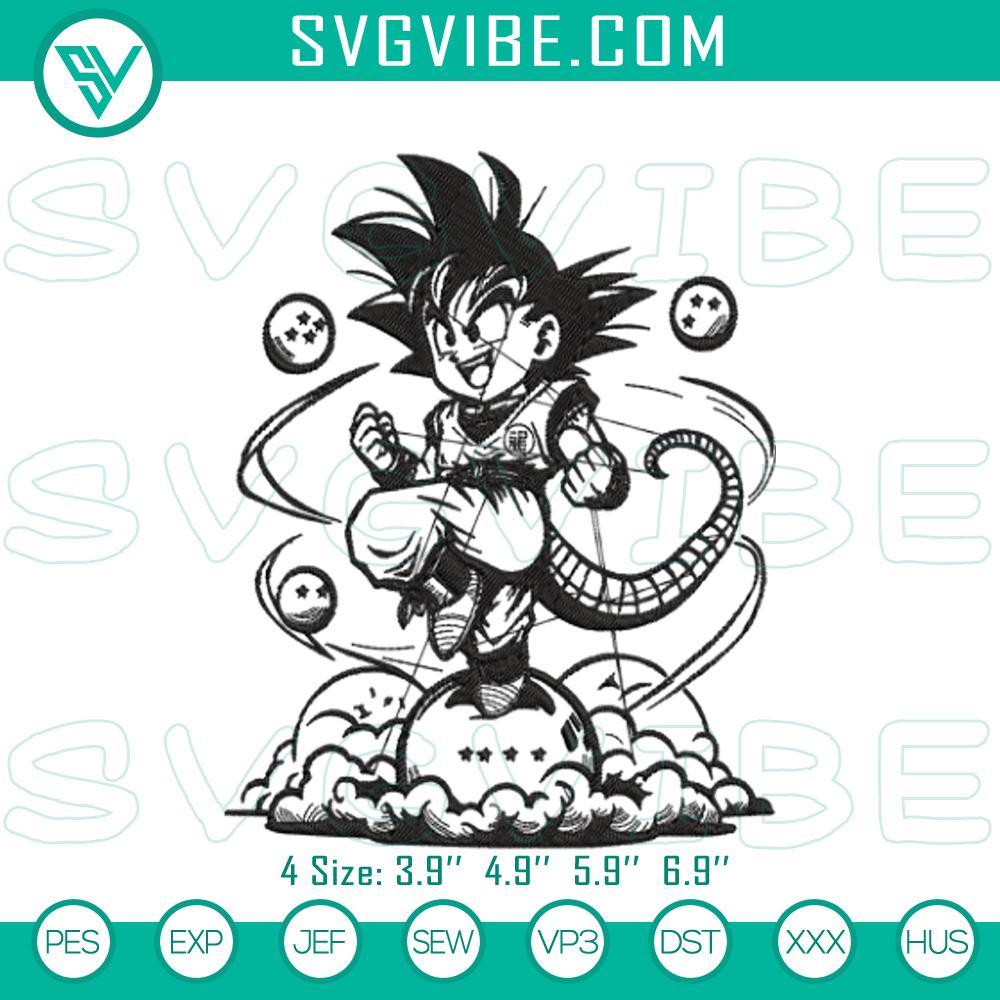 goku dragon ball embroidery pattern mockup